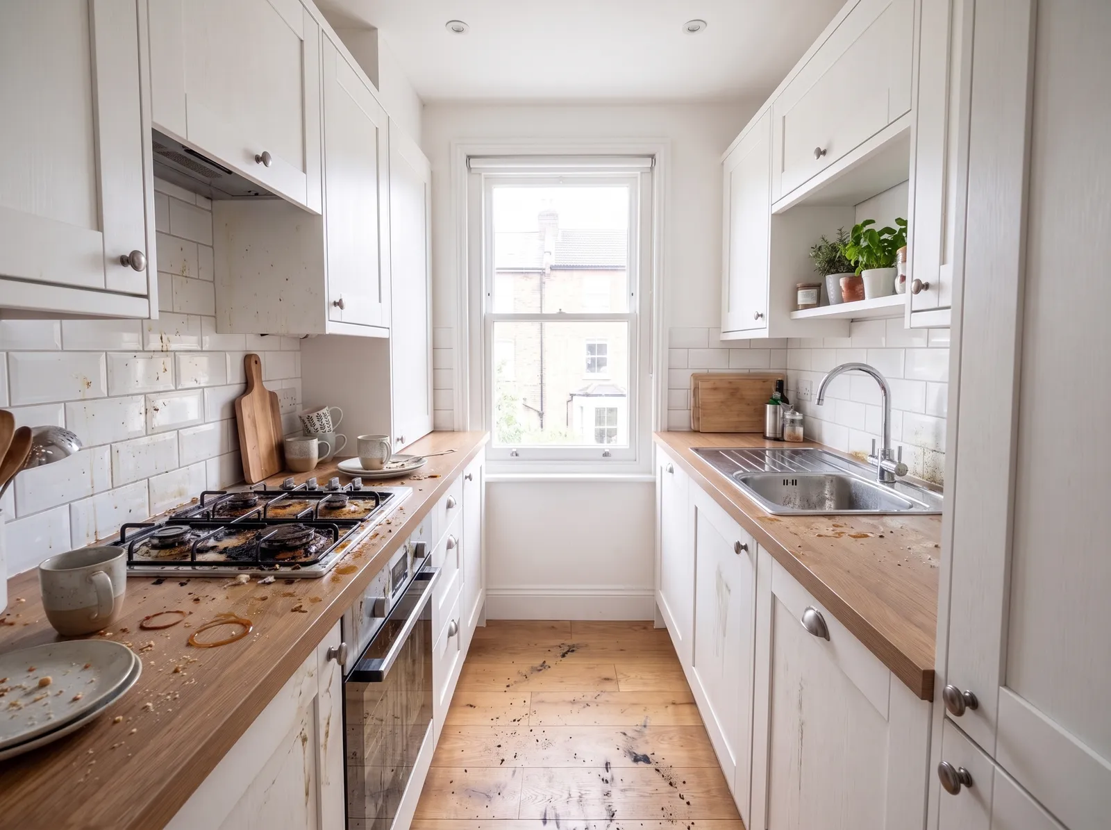 Kitchen before cleaning